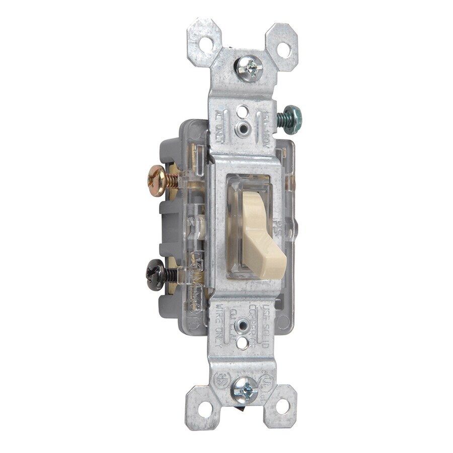 Legrand 15Amp 3Way Ivory Illuminated Framed Toggle Light Switch in