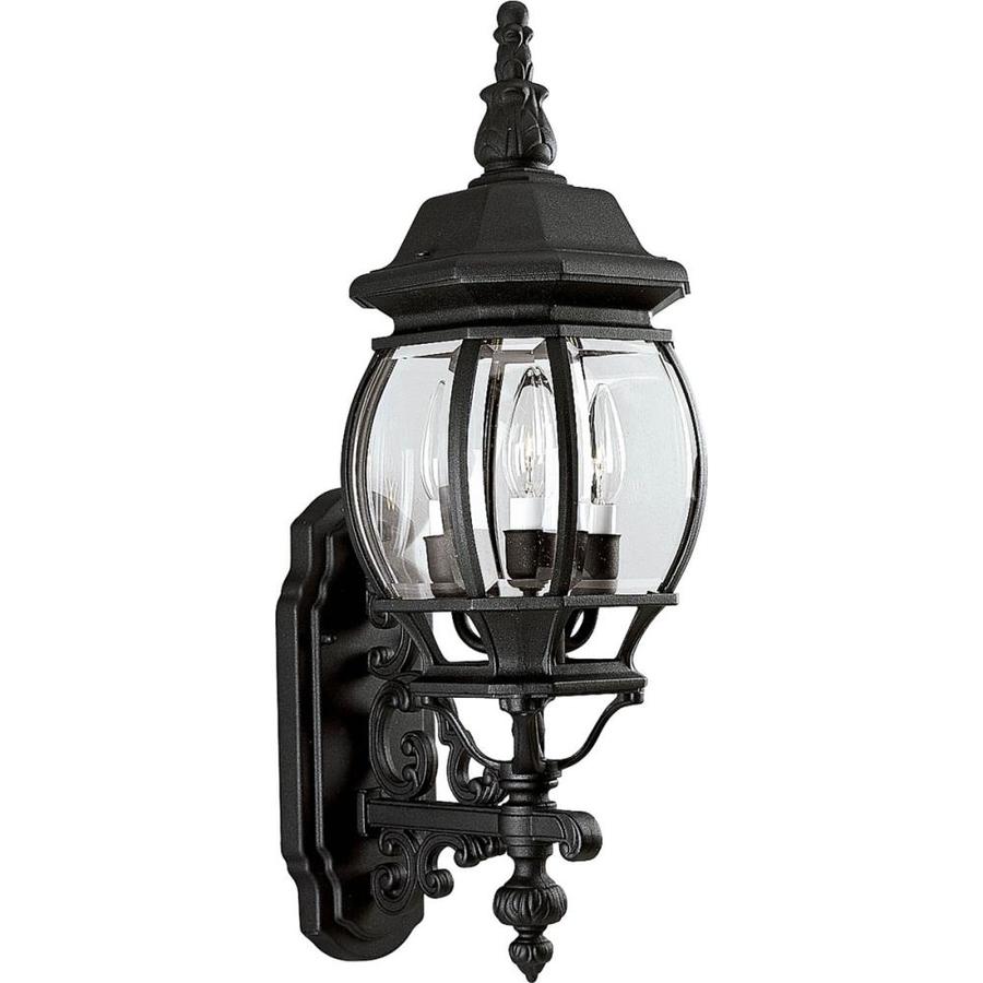 Shop Progress Lighting Onion Lantern 23.25-in H Textured Black Outdoor Wall Light at Lowes.com