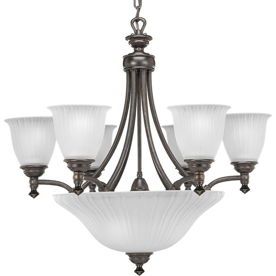 Progress Lighting Renovations 27 25 In 6 Light Forged Bronze Progress Lighting Renovations 27 25 In 6 Light Forged Bronze Etched Gl Tiered Chandelier