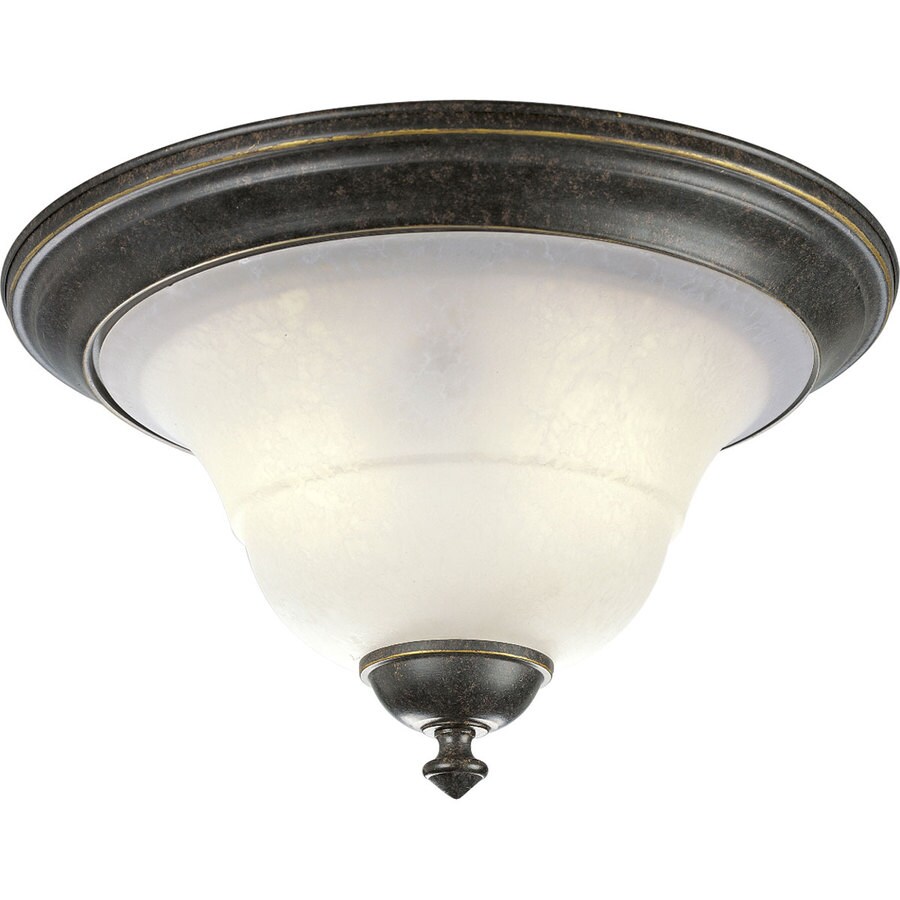 Progress Lighting Melbourne 14.25-in Espresso Traditional Flush Mount Light