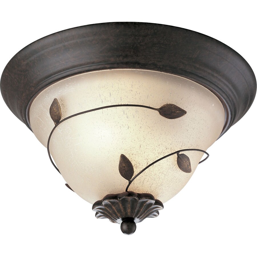 Progress Lighting P3438-77 Eden 2-Light 13.25-in Forged Bronze Flush Mount Light