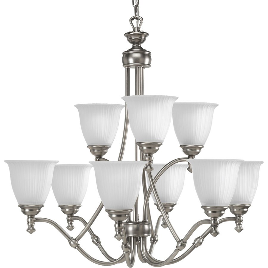 Progress Lighting Renovations 30 In 9 Light Antique Nickel Progress Lighting Renovations 30 In 9 Light Antique Nickel Etched Gl Tiered Chandelier