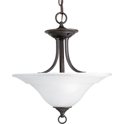 Progress Lighting Trinity 16-in Antique Bronze Transitional Incandescent Semi-flush Mount Light Progress Lighting Trinity 16-in Antique Bronze Transitional Incandescent Semi-flush Mount Light