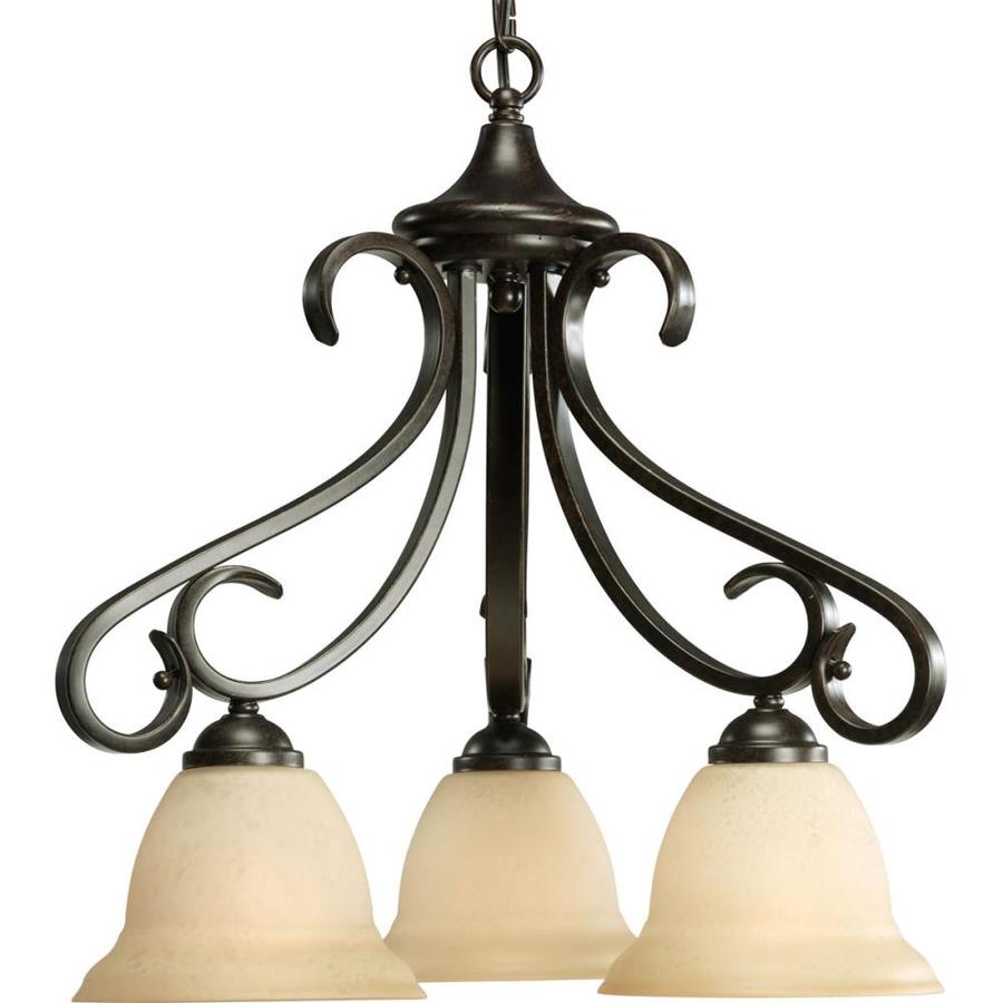 Progress Lighting Torino 19 125 In 3 Light Forged Bronze Tinted Progress Lighting Torino 19 125 In 3 Light Forged Bronze Tinted Gl Shaded Chandelier