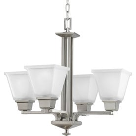 Progress Lighting North Park Collection At Lowes Progress Lighting North Park 21 In 4 Light Brushed Nickel Etched Gl Shaded Chandelier