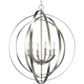 Progress Lighting Equinox 2775 In 6 Light Burnished Silver Globe Chandelier Progress Lighting Equinox 2775 In 6 Light Burnished Silver Globe Chandelier