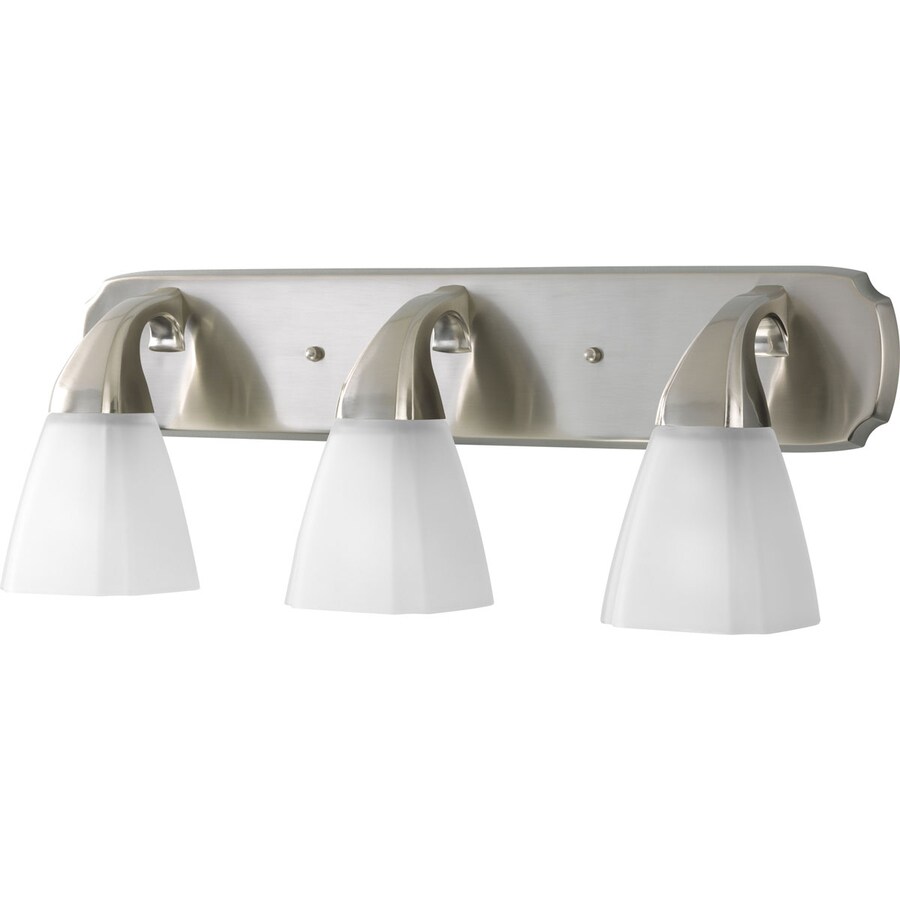 Progress Lighting Addison 3-Light Brushed Nickel Transitional Vanity ...