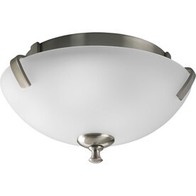 Progress Lighting Wisten Collection Brushed Nickel At Lowes Progress Lighting Wisten 14 In W Brushed Nickel Transitional Standard Flush Mount Light