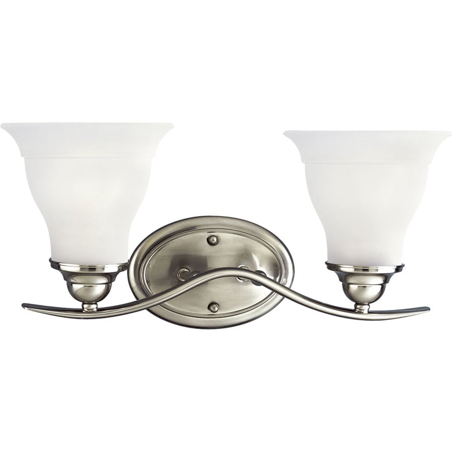 Progress Lighting Trinity 2 Light 17 5 In Brushed Nickel Bell Progress Lighting Trinity 2 Light 17 5 In Brushed Nickel Bell Vanity Energy Star