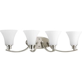 Progress Lighting Joy Collection Brushed Nickel At Lowes Progress Lighting Joy 4 Light 30 In Brushed Nickel Bell Vanity