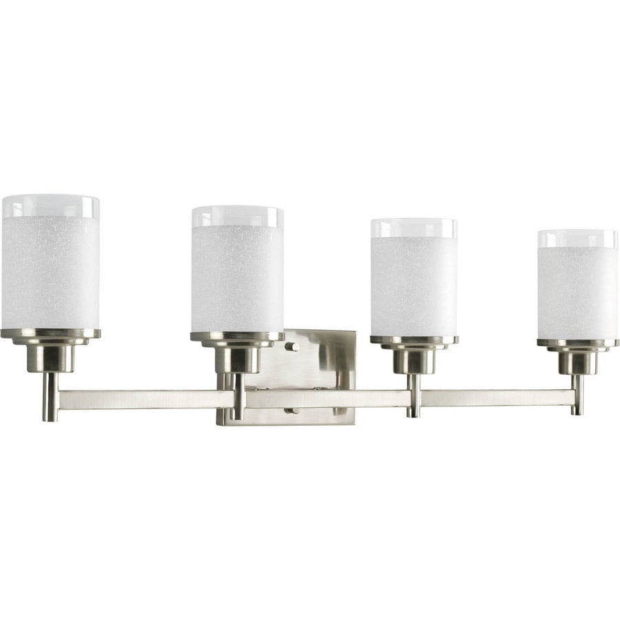 Shop Progress Lighting Alexa 4Light 9.5in Brushed nickel Bell Vanity Light at Lowes.com