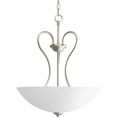 Progress Lighting Heart 3-Light Brushed Nickel Transitional Chandelier Progress Lighting Heart 3-Light Brushed Nickel Transitional Chandelier