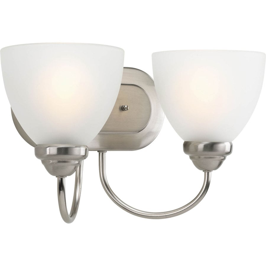 Shop Progress Lighting Heart 2-Light 8.375-in Brushed Nickel Bell Vanity Light at Lowes.com