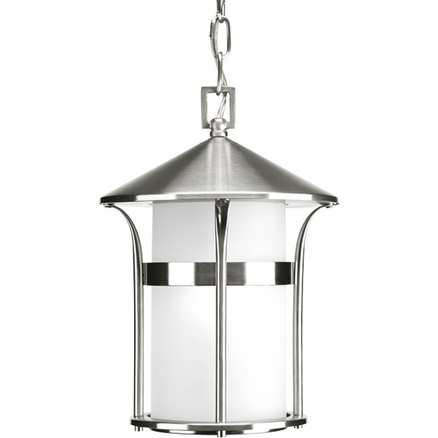 Progress Lighting Welcome 12 75 In H Stainless Steel Outdoor Progress Lighting Welcome 12 75 In H Stainless Steel Outdoor Pendant Light