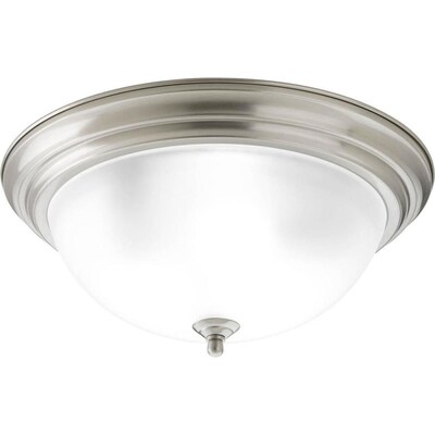 Progress Lighting Melon 15.25-in Brushed Nickel Transitional Incandescent Flush Mount Light Progress Lighting Melon 15.25-in Brushed Nickel Transitional Incandescent Flush Mount Light