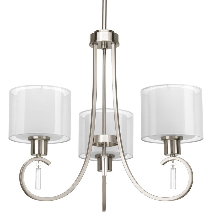 Progress Lighting Invite 22 In 3 Light Brushed Nickel Shaded Progress Lighting Invite 22 In 3 Light Brushed Nickel Shaded Chandelier