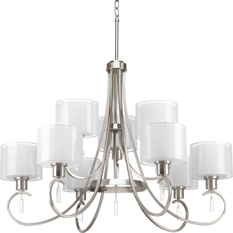 Progress Lighting Invite 35 625 In 9 Light Brushed Nickel Progress Lighting Invite 35 625 In 9 Light Brushed Nickel Tiered Chandelier