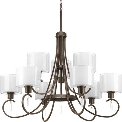 Progress Lighting Invite 9-Light Antique Bronze Transitional Chandelier Progress Lighting Invite 9-Light Antique Bronze Transitional Chandelier