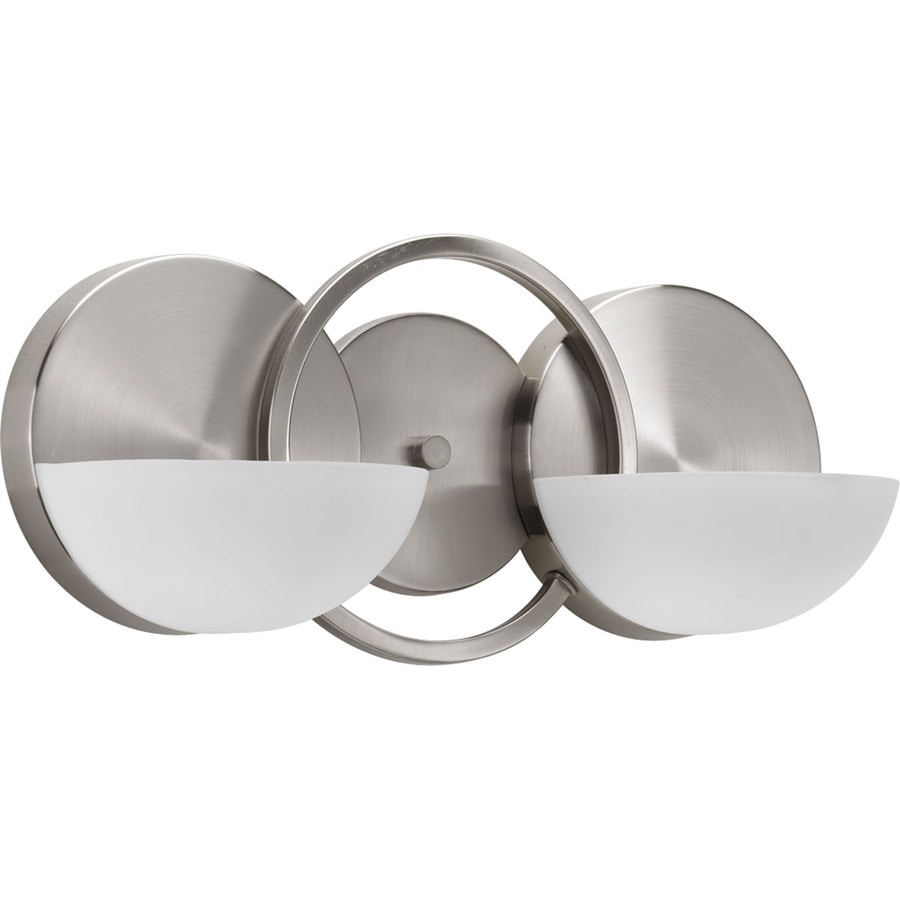 Progress Lighting P2034-09 Engage 2-Light Brushed Nickel Transitional Vanity Light