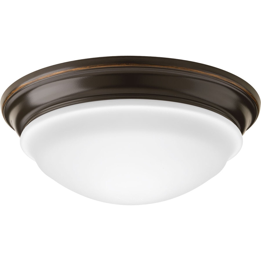 Progress Lighting P2301-20ET30K Progress LED 1-Light 12.5-in Antique Bronze Flush Mount Light