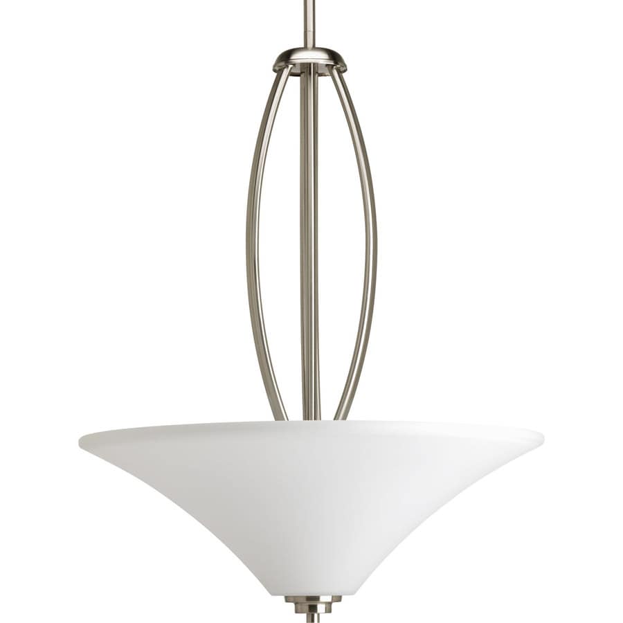 Progress Lighting Joy 19 5 In 3 Light Brushed Nickel Etched Progress Lighting Joy 19 5 In 3 Light Brushed Nickel Etched Glass Shaded Chandelier