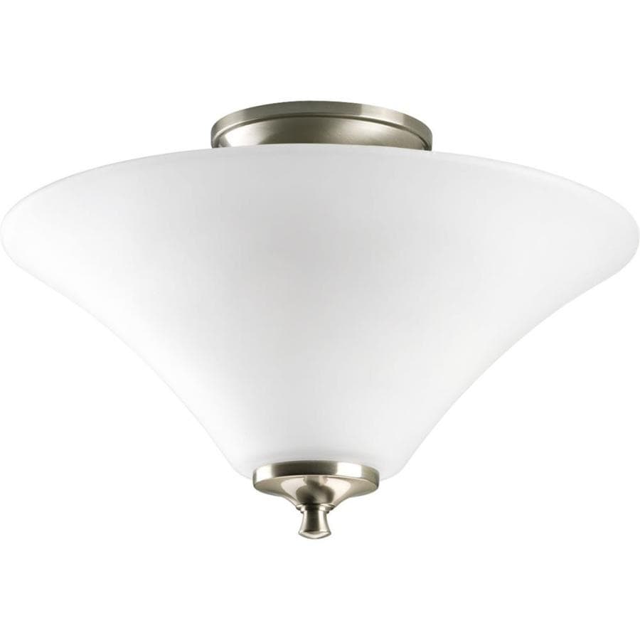Progress Lighting Joy 13 37 In W Brushed Nickel Frosted Glass Progress Lighting Joy 13 37 In W Brushed Nickel Frosted Glass Semi Flush Mount Light