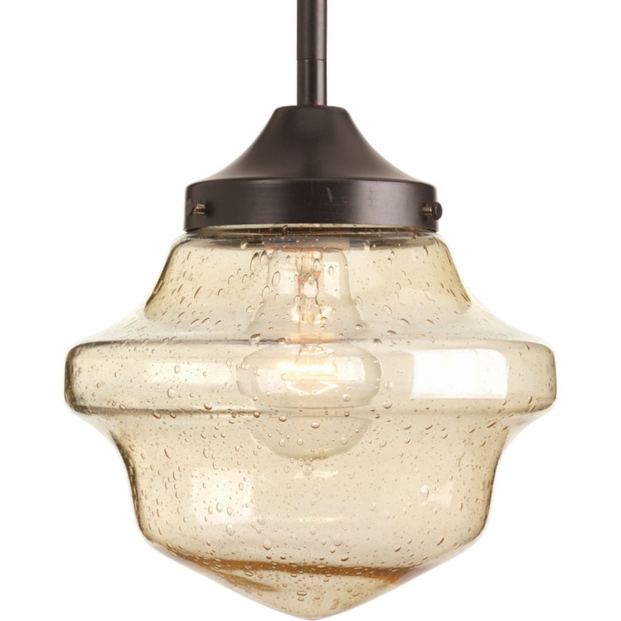 Progress Lighting Schoolhouse 8 In Antique Bronze Mini Clear Progress Lighting Schoolhouse 8 In Antique Bronze Mini Clear Glass Pendant