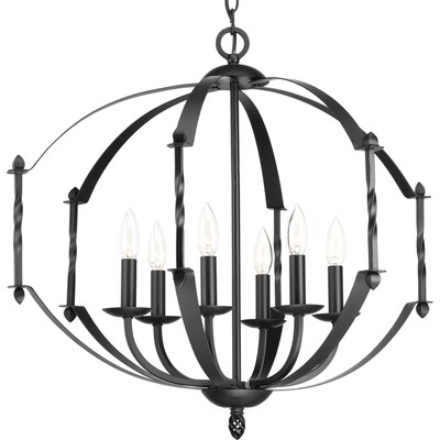 Progress Lighting Greyson 6-Light Black Rustic Chandelier Progress Lighting Greyson 6-Light Black Rustic Chandelier
