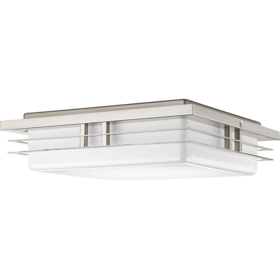 Progress Lighting Helm 14-in Brushed Nickel Transitional LED Flush ...