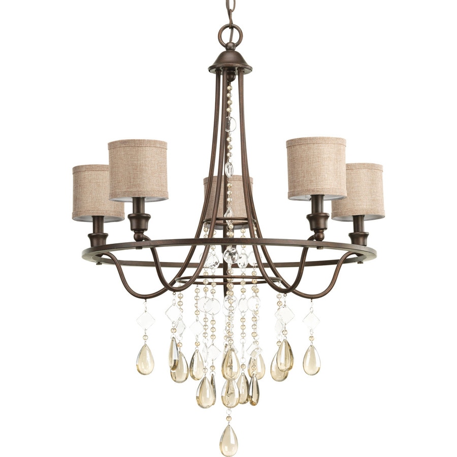 Progress Lighting Flourish 25 875 In 5 Light Cognac Crystal Progress Lighting Flourish 25 875 In 5 Light Cognac Crystal Drum Chandelier