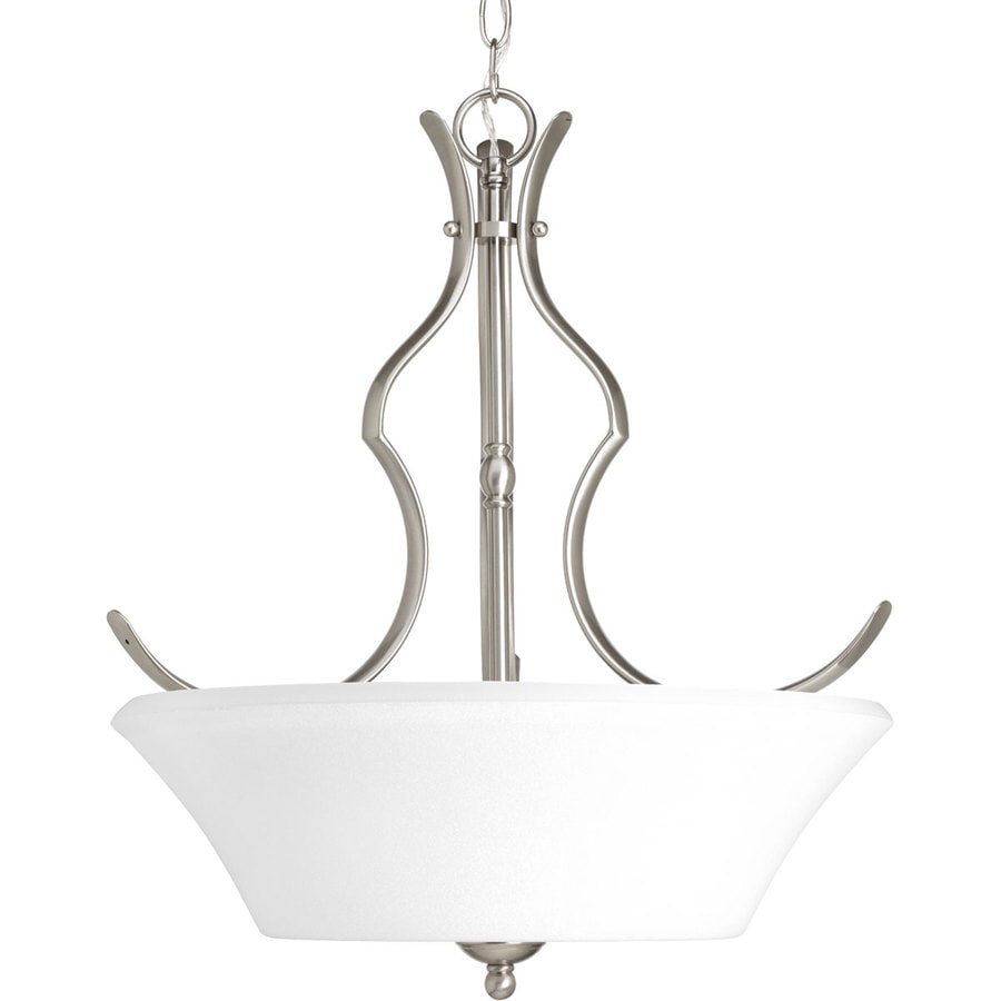 Progress Lighting Applause 3-Light Brushed Nickel Transitional Etched Glass Chandelier