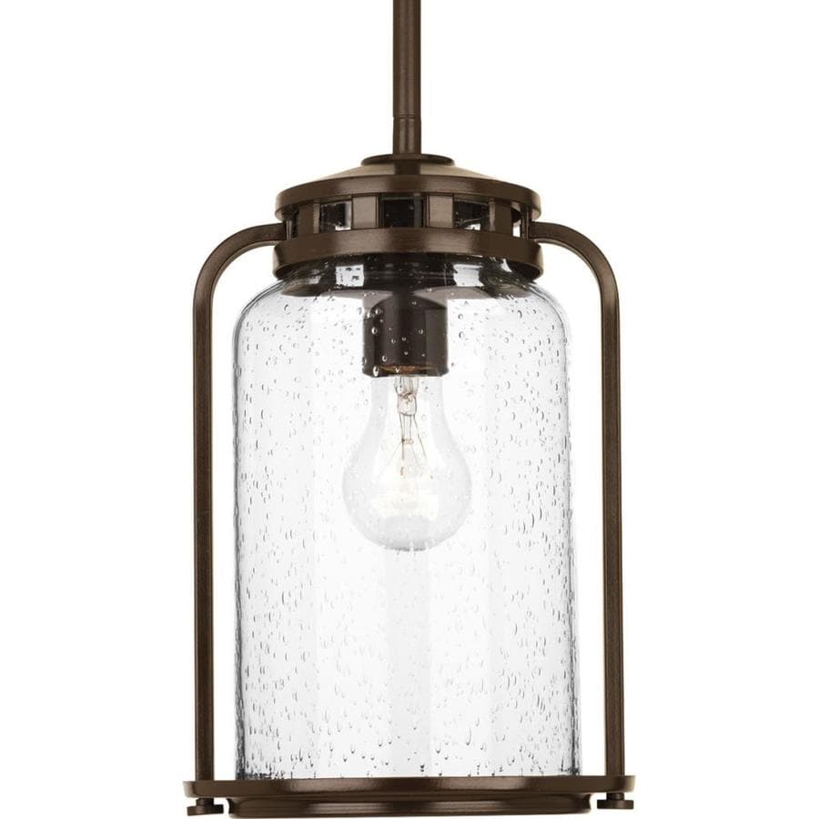 Progress Lighting Botta 7 75 In Antique Bronze Single Seeded Progress Lighting Botta 7 75 In Antique Bronze Single Seeded Glass Lantern Incandescent Pendant