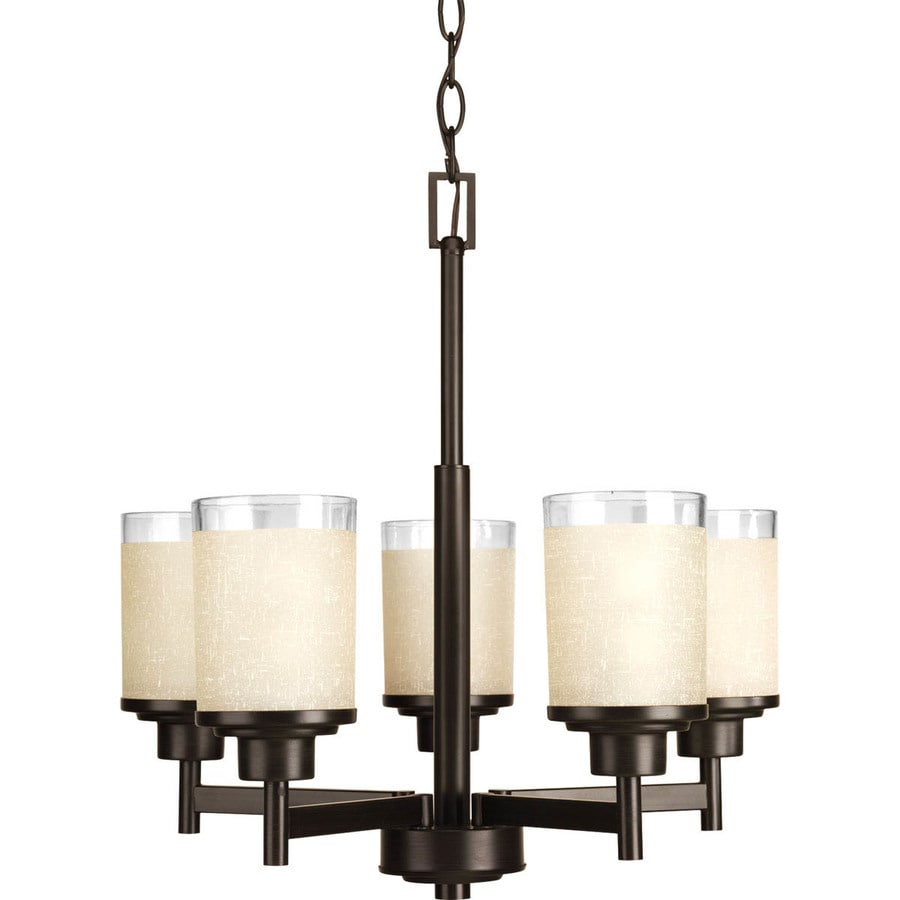 Alexa 5 Light Antique Bronze Modern Contemporary Tinted Glass Shaded Chandelier