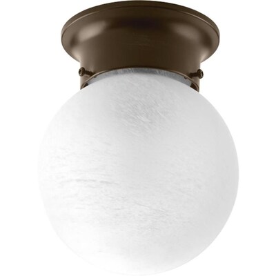 Progress Lighting Glass Globes 6-in Antique Bronze Transitional Incandescent Flush Mount Light Progress Lighting Glass Globes 6-in Antique Bronze Transitional Incandescent Flush Mount Light