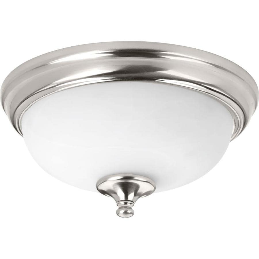 Progress Lighting Led Alabaster 11 In Brushed Nickel Transitional Led Flush Mount Light Energy