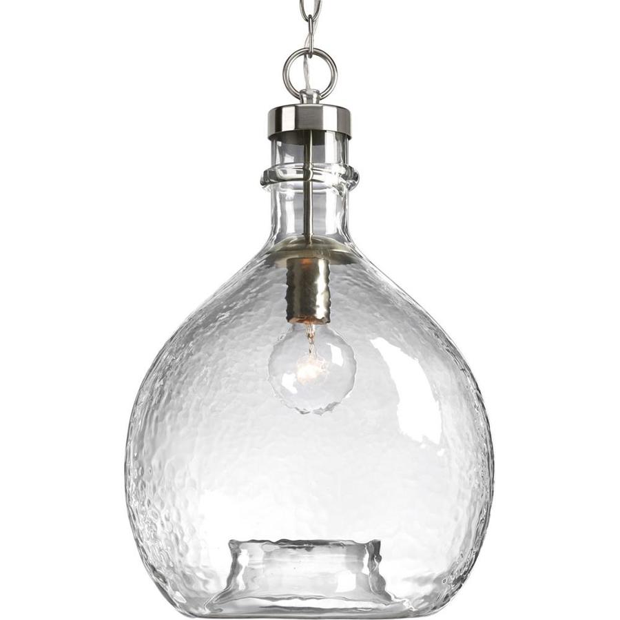 Progress Lighting Zin Brushed Nickel Transitional Textured Glass Progress Lighting Zin Brushed Nickel Transitional Textured Glass Pendant
