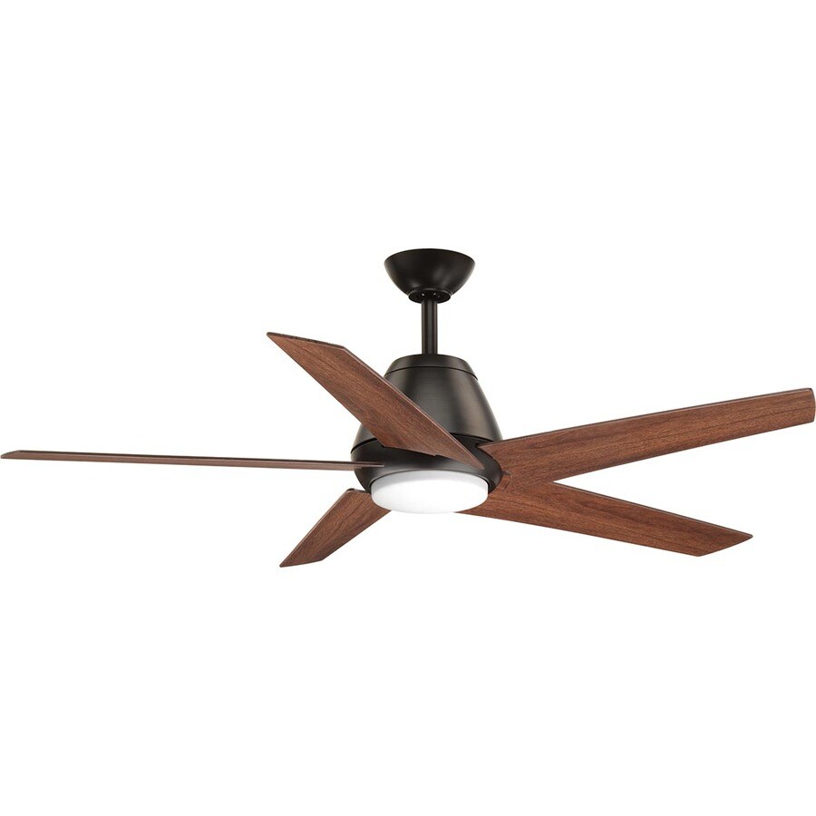 Progress Lighting Whirl 60 In Antique Bronze Led Indoor Ceiling Fan 5 Blade In The Ceiling Fans Department At Lowes Com