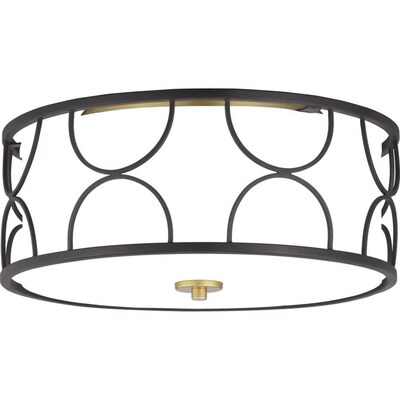 Progress Lighting Landree 16-in Black Modern/Contemporary Incandescent Semi-flush Mount Light Progress Lighting Landree 16-in Black Modern/Contemporary Incandescent Semi-flush Mount Light