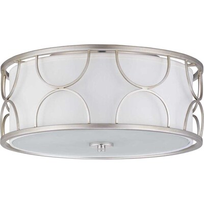 Progress Lighting Landree 16-in Silver Ridge Modern/Contemporary Incandescent Semi-flush Mount Light Progress Lighting Landree 16-in Silver Ridge Modern/Contemporary Incandescent Semi-flush Mount Light
