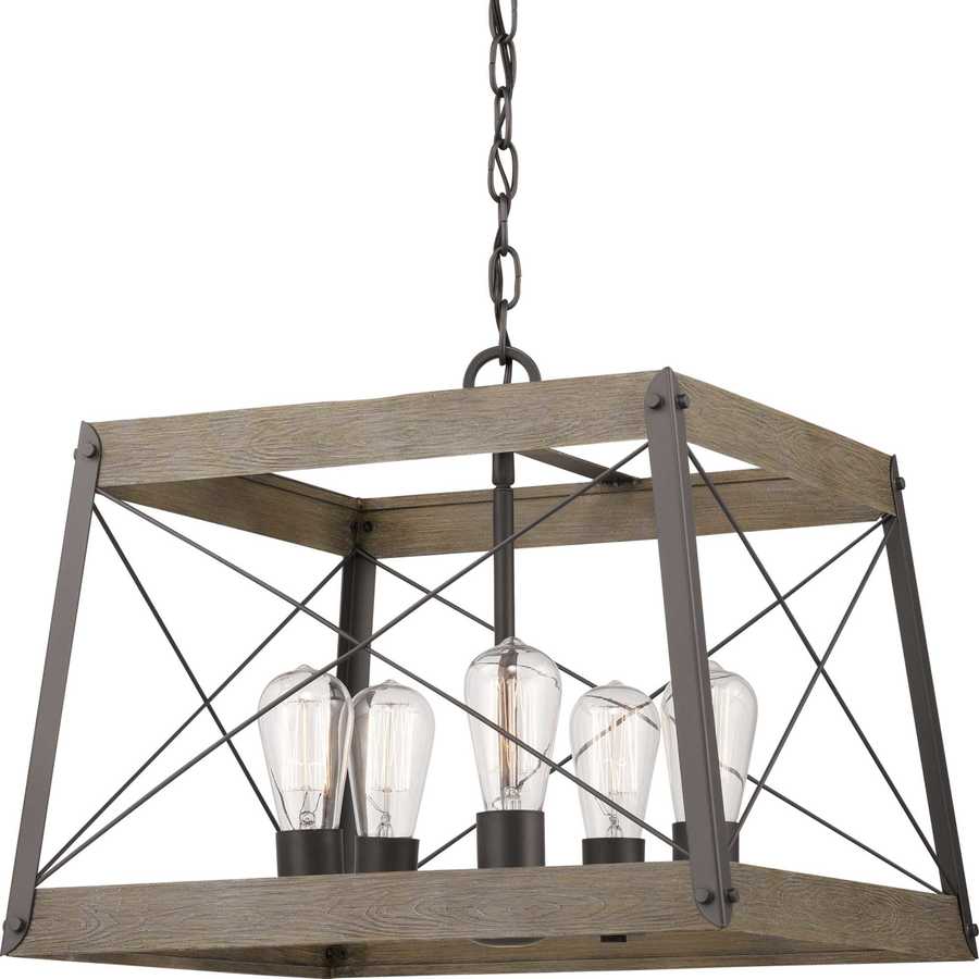 lighting progress weathered oak light graphite bradberry farmhouse pendant lantern lowes