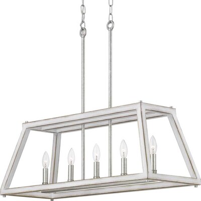Progress Lighting Forrester 5-Light Antique White and Galvanized Farmhouse Chandelier Progress Lighting Forrester 5-Light Antique White and Galvanized Farmhouse Chandelier