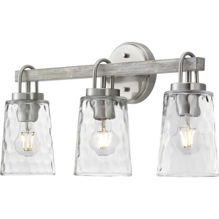 Progress Lighting Tiana 3Light Nickel Coastal Vanity Light in the