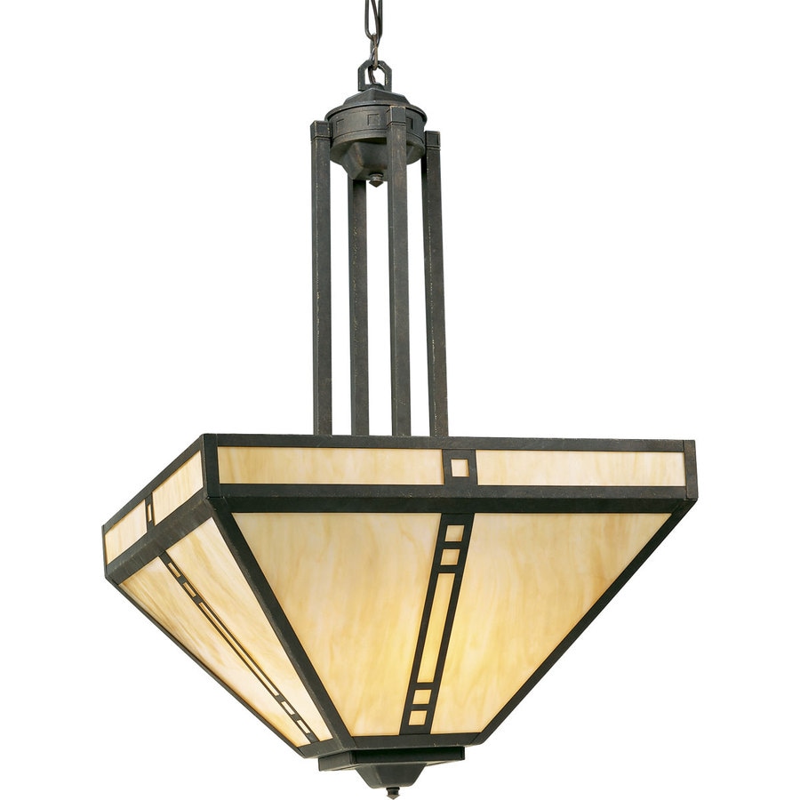 Progress Lighting P3620-46 Arts and Crafts Weathered Bronze Casual/Transitional Uses (4) 100-watt Medium Base Bulbs (not Included) Chandelier