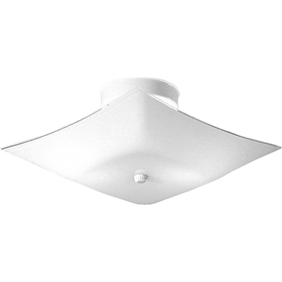 Shop Progress Lighting Square Glass 12-in W White ...