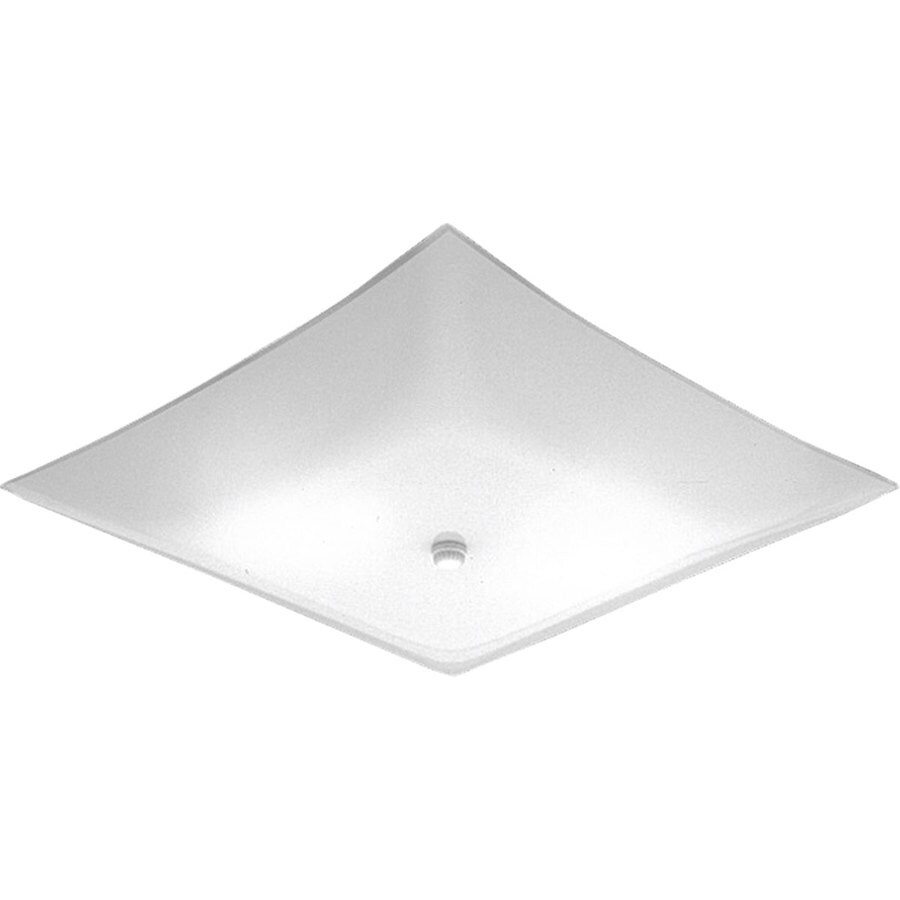 Progress Lighting Square Glass 14-in W White Flush Mount Light at Lowes.com