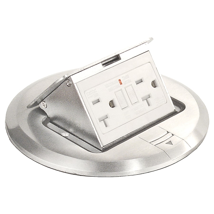 1Gang Stainless Steel Aluminum Interior New Work Standard Round Floor Electrical Box at