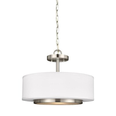 Sea Gull Lighting Nance 16.25-in Brushed Nickel Transitional LED Semi-flush Mount Light ENERGY STAR Sea Gull Lighting Nance 16.25-in Brushed Nickel Transitional LED Semi-flush Mount Light ENERGY STAR
