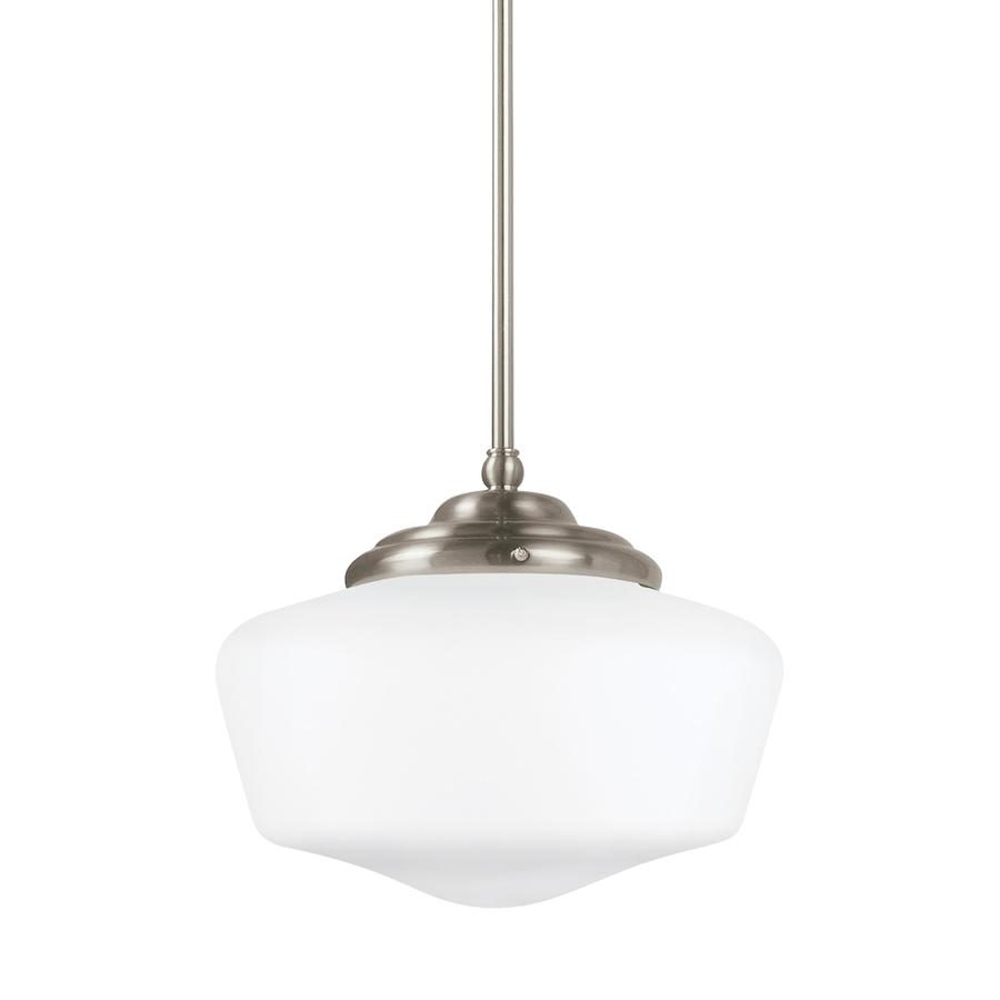 Sea Gull Lighting Academy Brushed Nickel Transitional White Glass ...