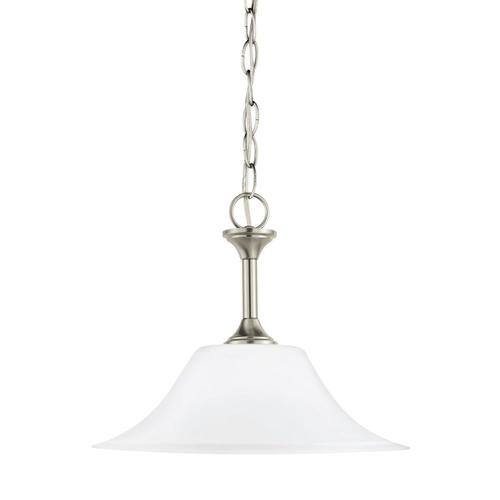 Sea Gull Lighting Holman Brushed Nickel Traditional Etched Glass Bell ...