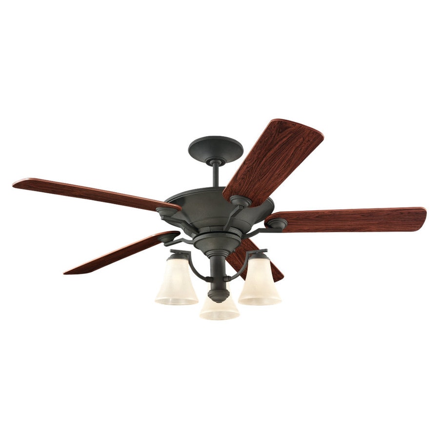 Sea Gull Lighting 15170B-839 Somerton 56-in Blacksmith Downrod or Flush Mount Ceiling Fan with Light Kit